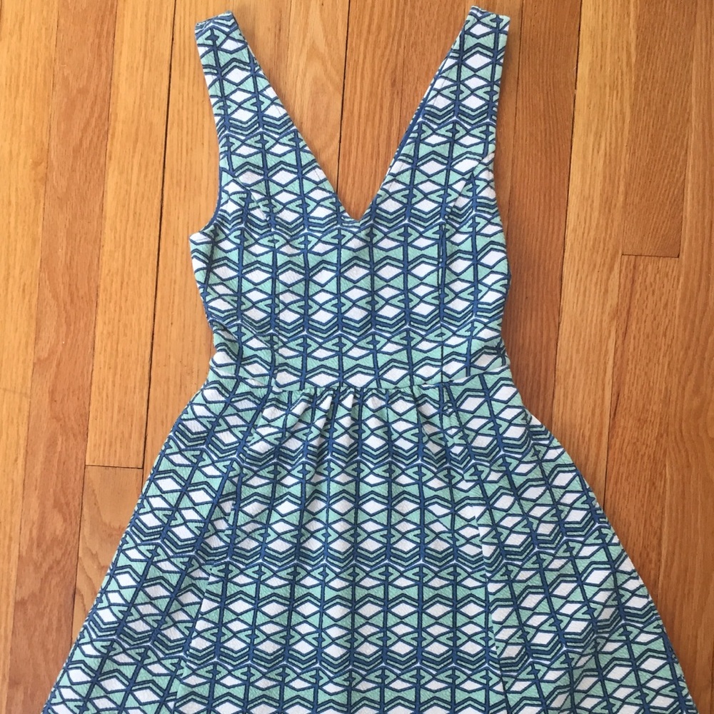 Anthropologie Maeve Textured Double-V Cutout Dress
